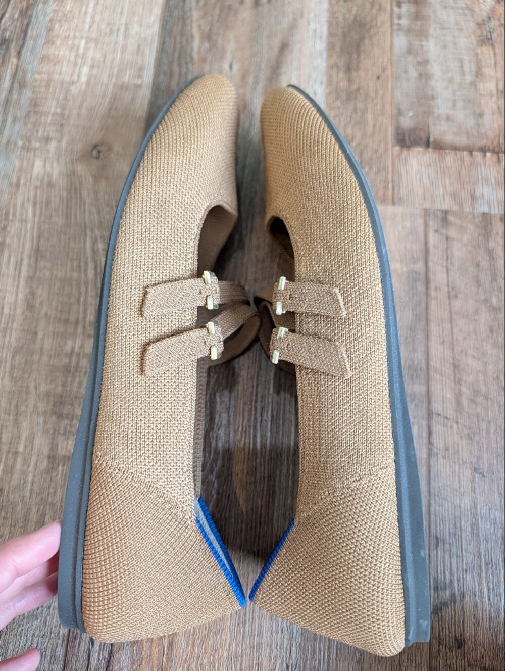 Rothy's The Double Buckle Mary Jane Java Chip Biege Ballet Flats Sz 8 - Picture 13 of 13